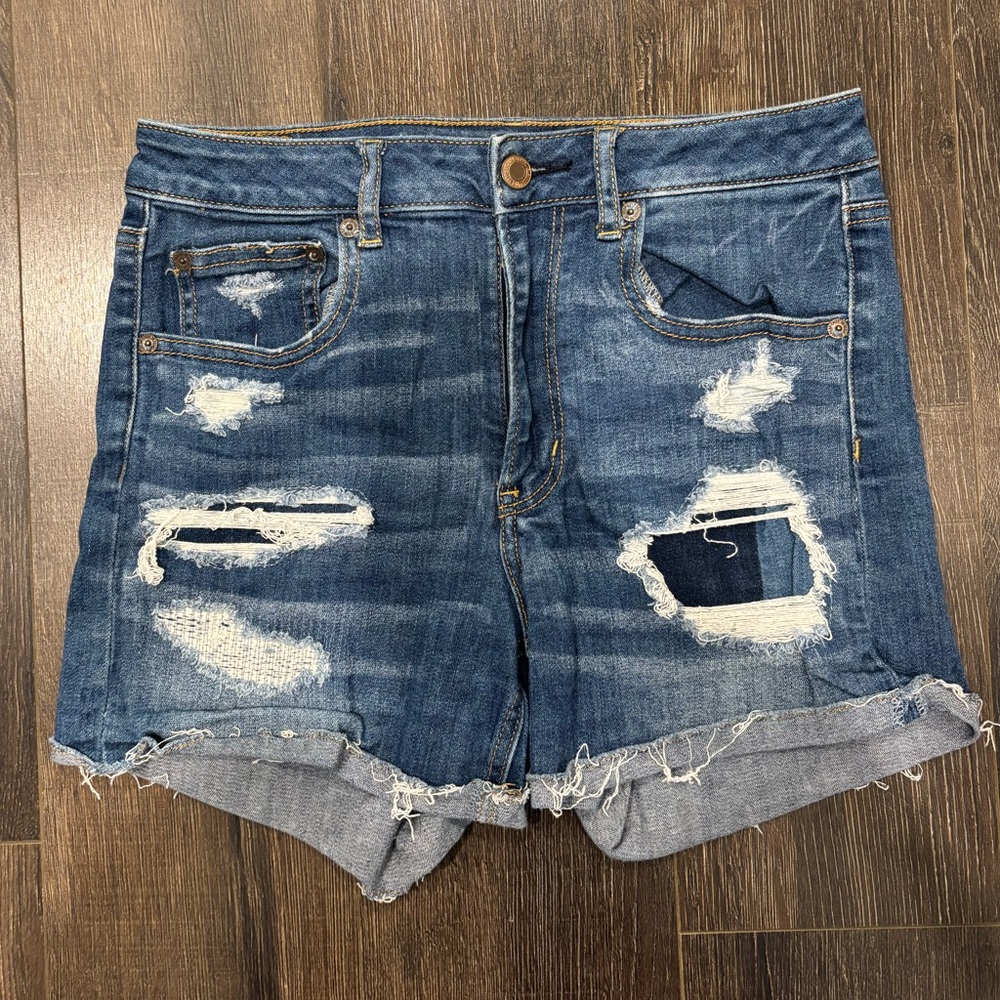 American Eagle Outfitters Ripped Blue Jean Shorts